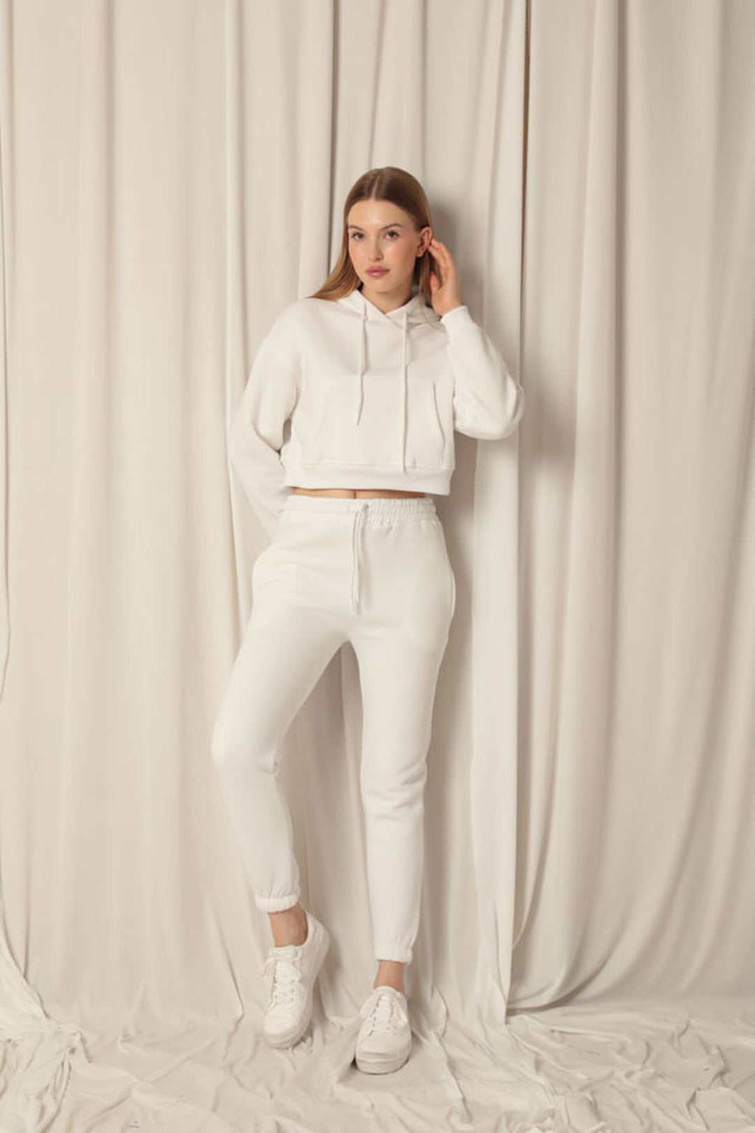 KKT Three Thread Fabric Elastic Waist Women's Ecru Tracksuit - Bremerhaven