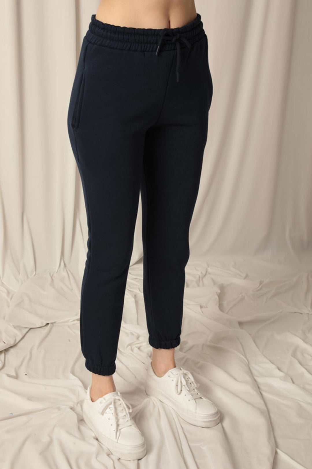 KKT Three Thread Fabric Elastic Waist Women's Navy Blue Tracksuit - Las Palmas