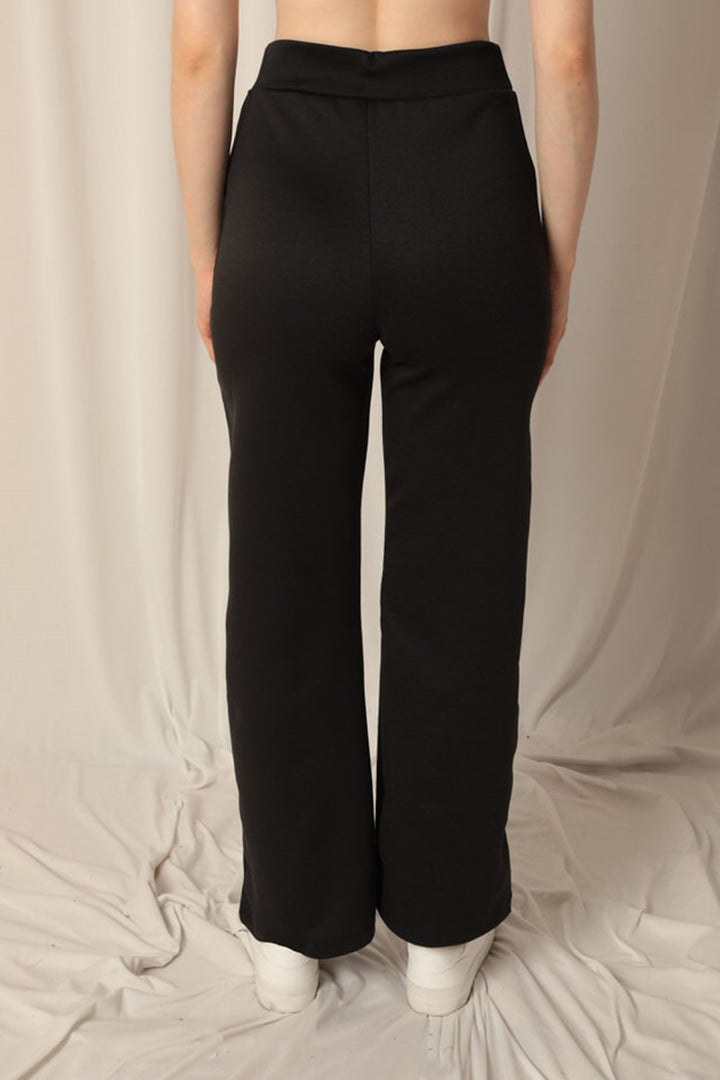 KKT Modal Fabric Grass Wide Leg Black Trousers - Coburg