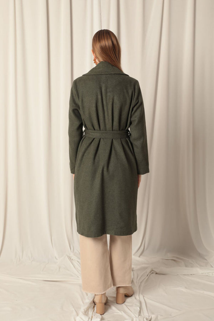 KKT Khaki Women's Coat with Cashmere Fabric Lining - North Brunswick