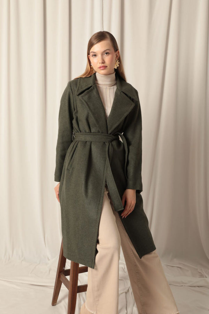 KKT Khaki Women's Coat with Cashmere Fabric Lining - North Brunswick