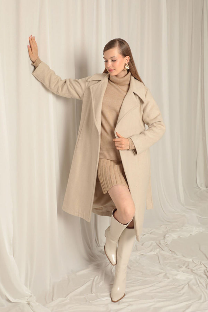 KKT Women's Stone Coat with Cashmere Fabric Lining - Famalicão