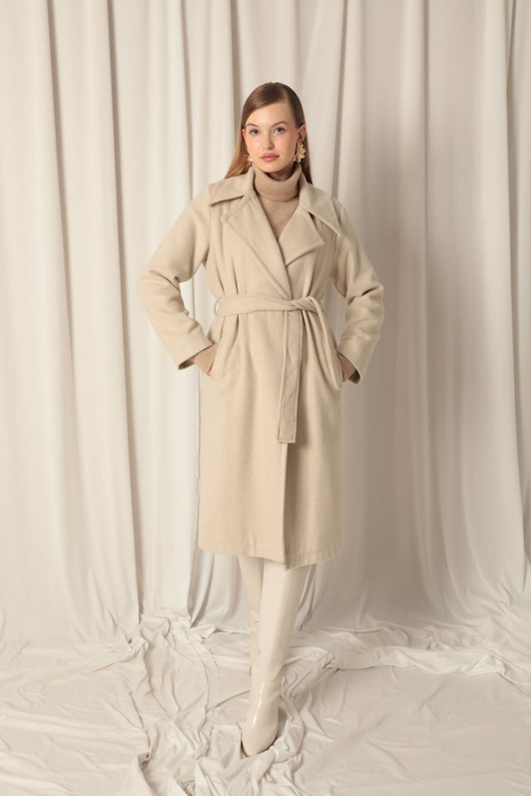 KKT Women's Stone Coat with Cashmere Fabric Lining - Famalicão