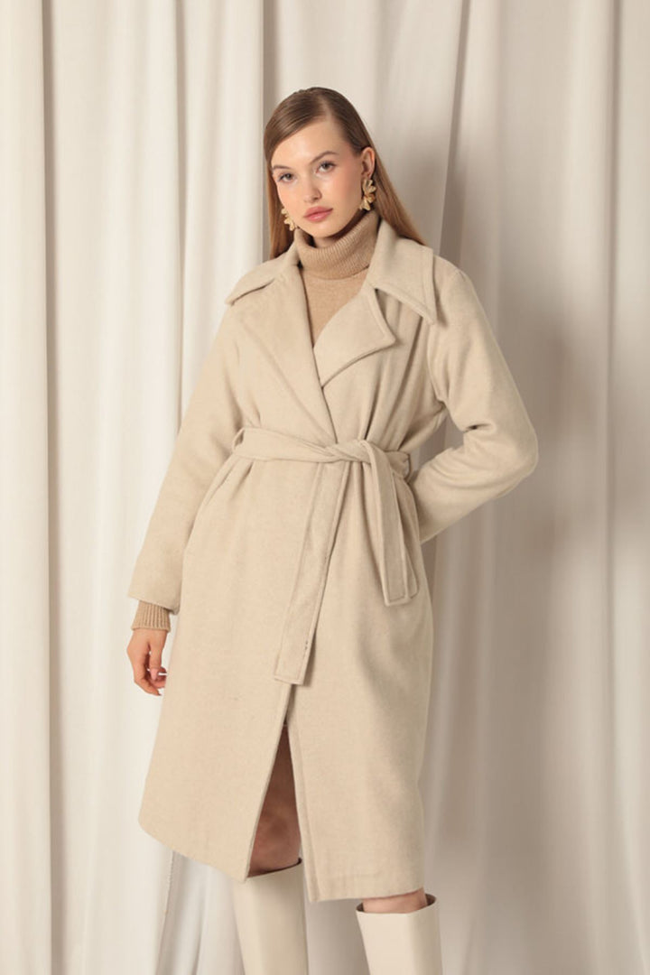 KKT Women's Stone Coat with Cashmere Fabric Lining - Famalicão