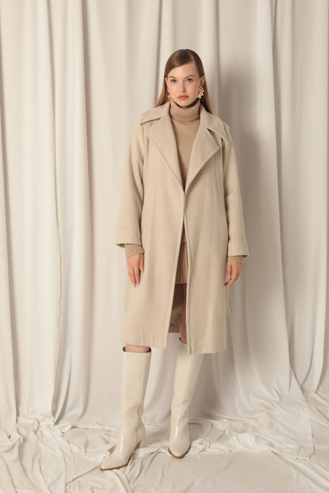 KKT Women's Stone Coat with Cashmere Fabric Lining - Famalicão