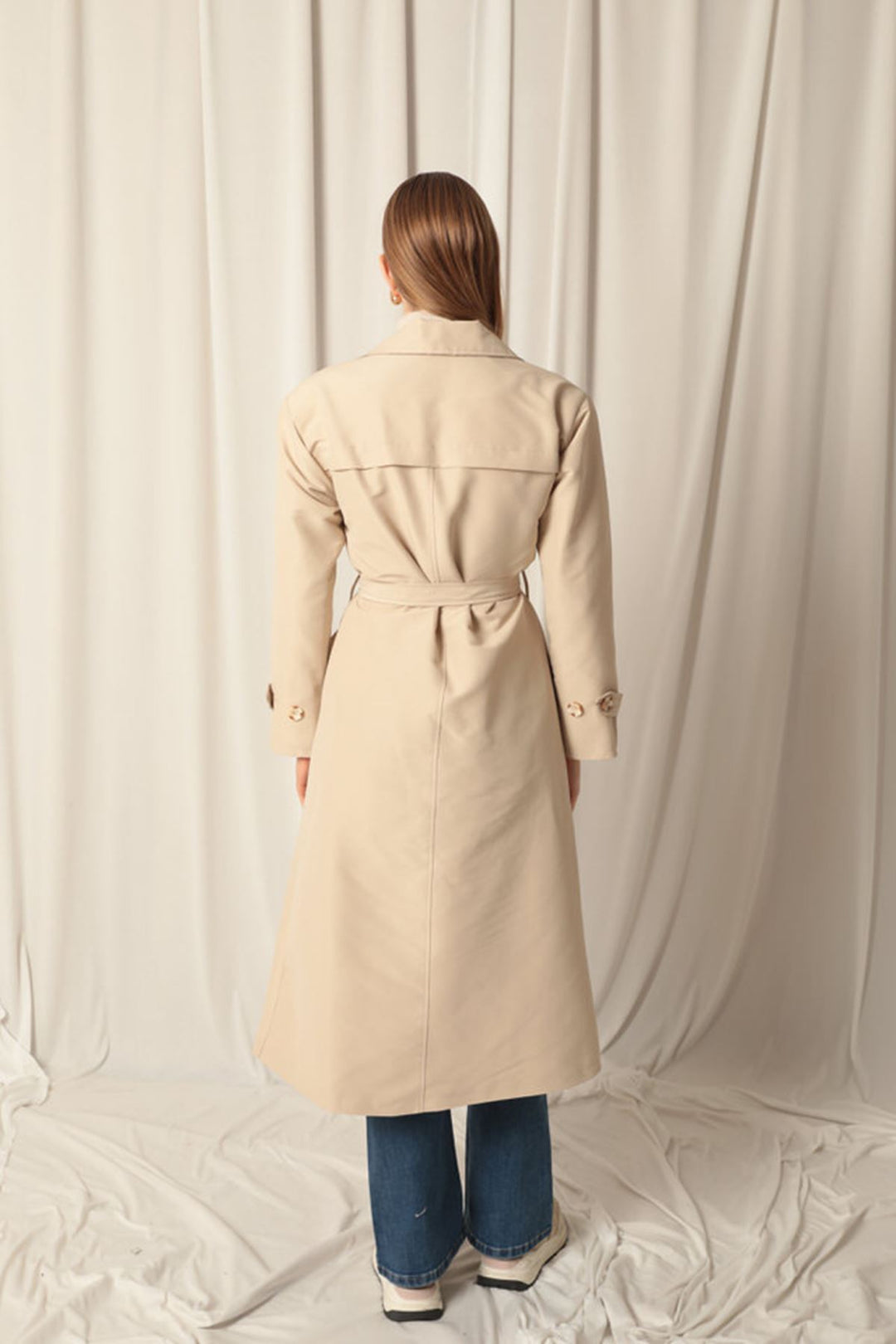 KKT Maxi Length Women's Stone Trench Coat - Peterborough