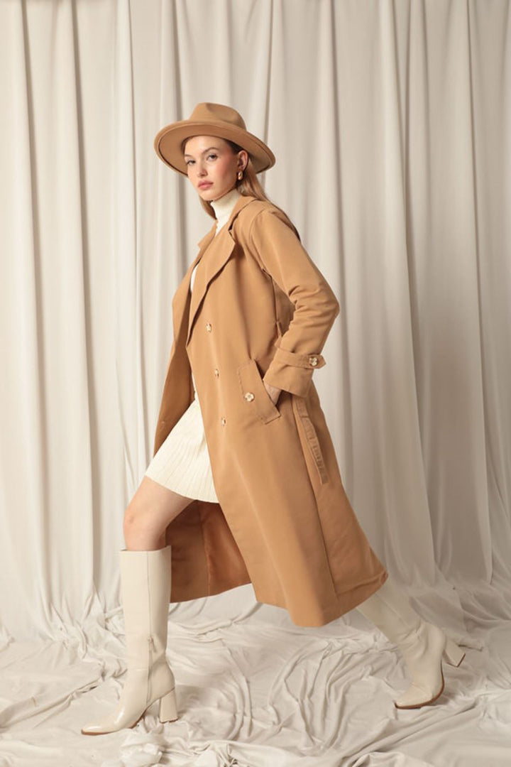 KKT Maxi Length Women's Tan Trench Coat - Hildesheim