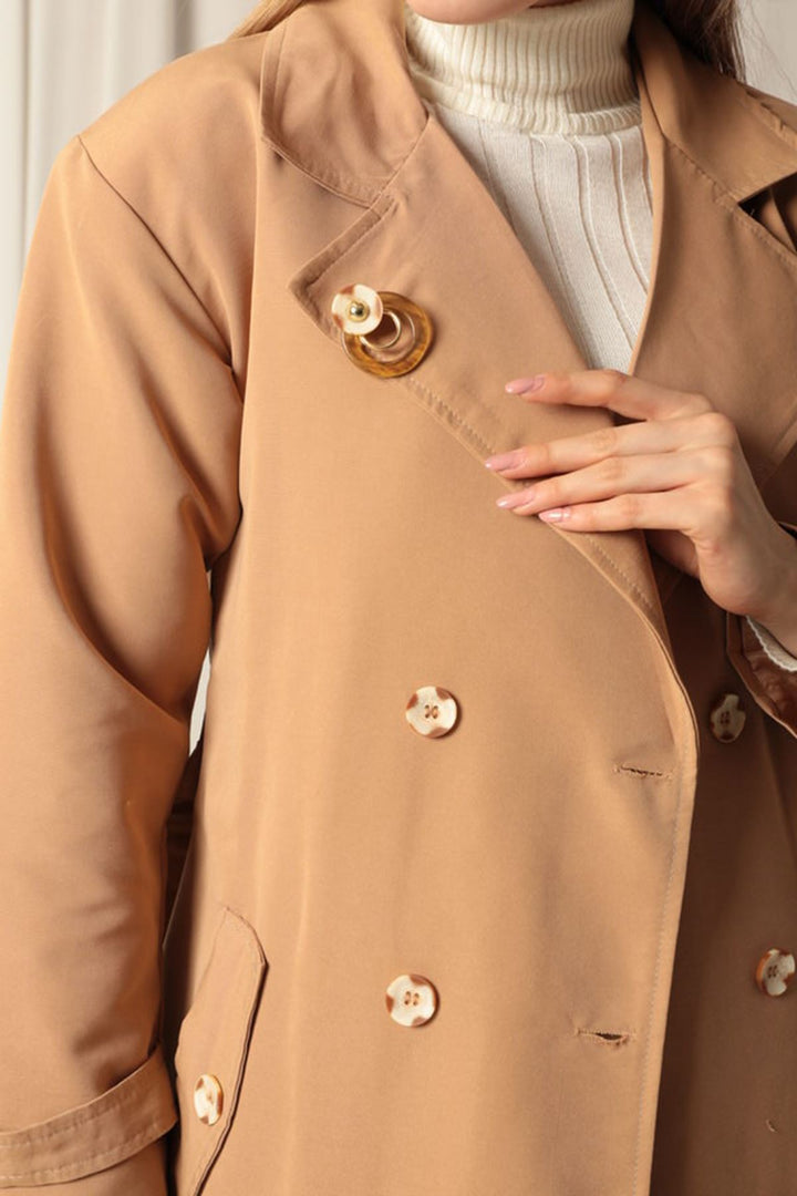 KKT Maxi Length Women's Tan Trench Coat - Hildesheim