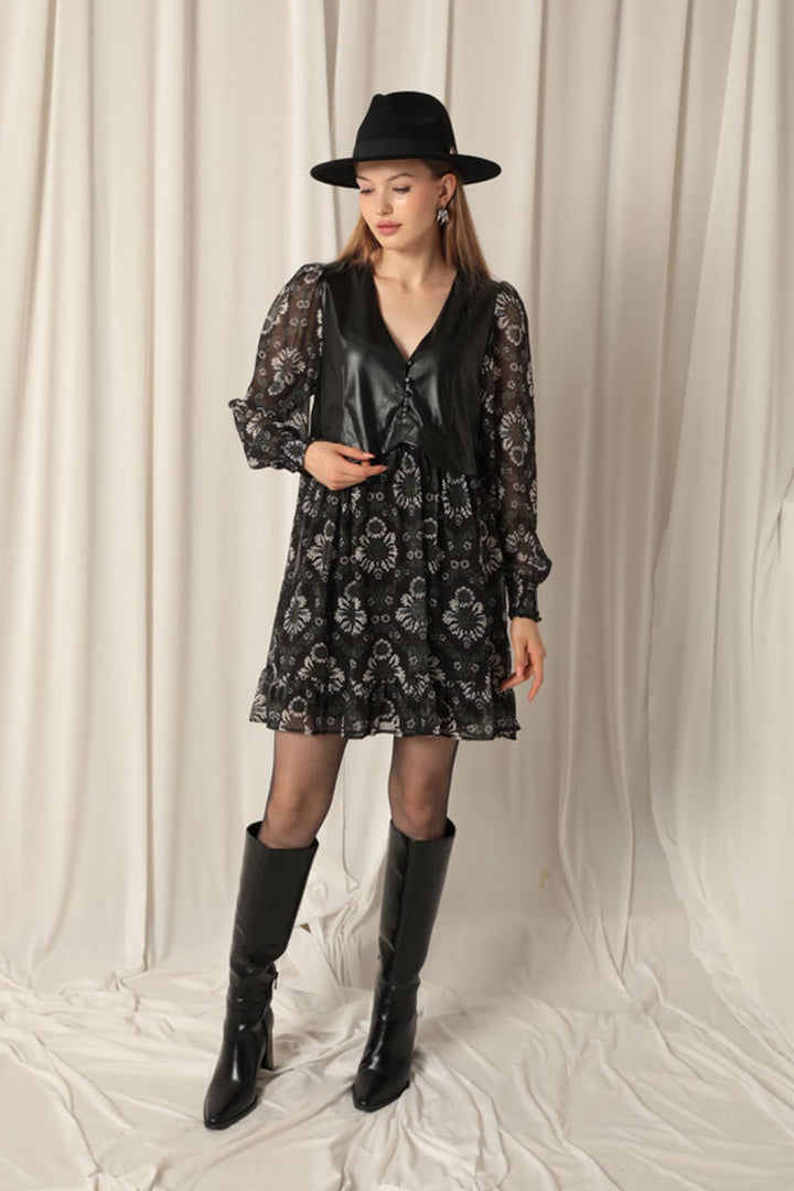 Кожаный гарнир KKT Chiffon Black Dress - Ann Arbor