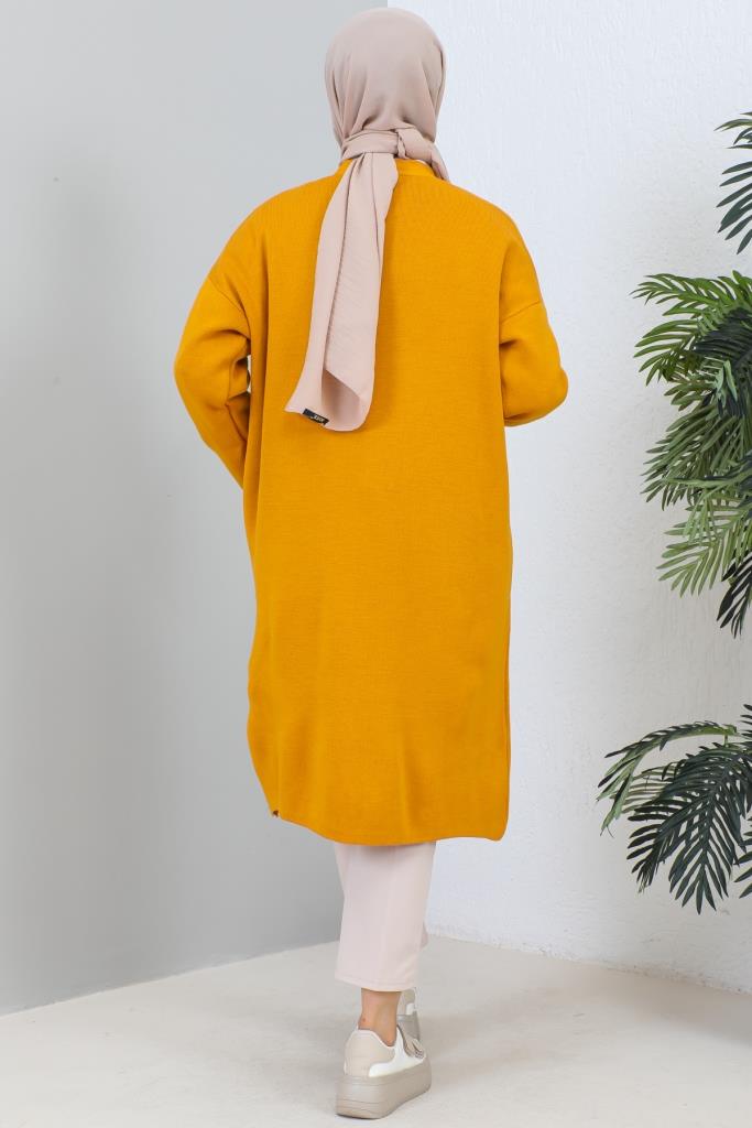 BNG Women Long Knit Cardigan Mustard - Clermont