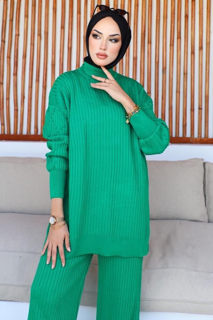 BNG Women Ribbed Knit Set Green - Clermont