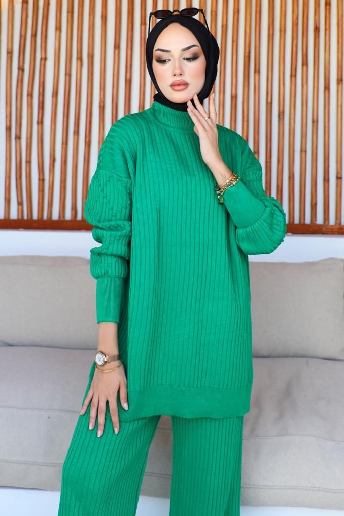 BNG Women Ribbed Knit Set Green - Clermont