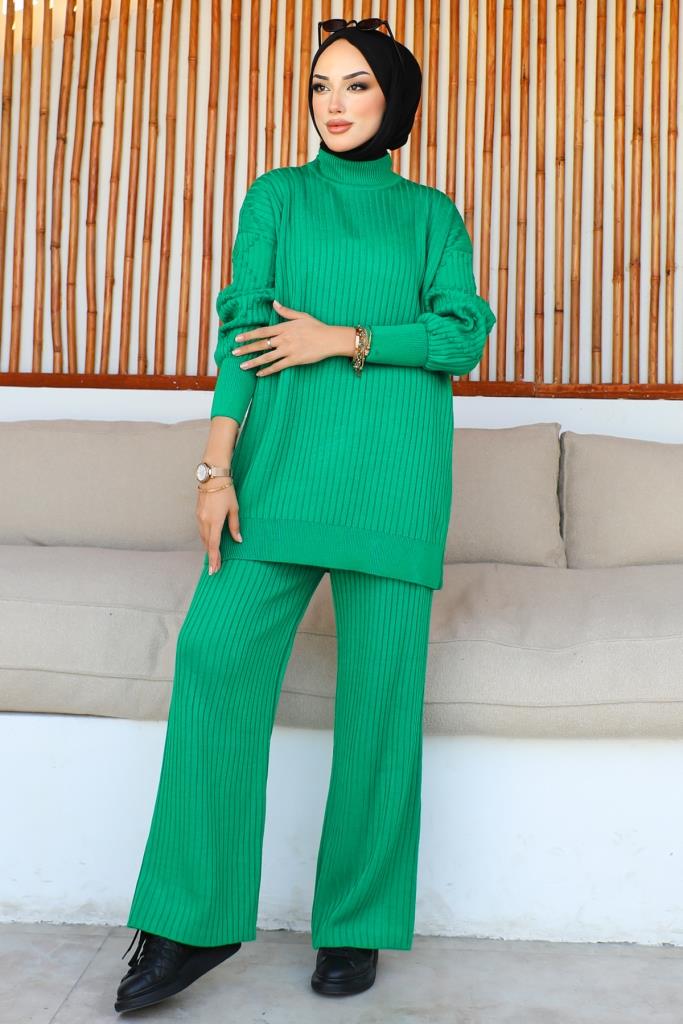 BNG Women Ribbed Knit Set Green - Clermont