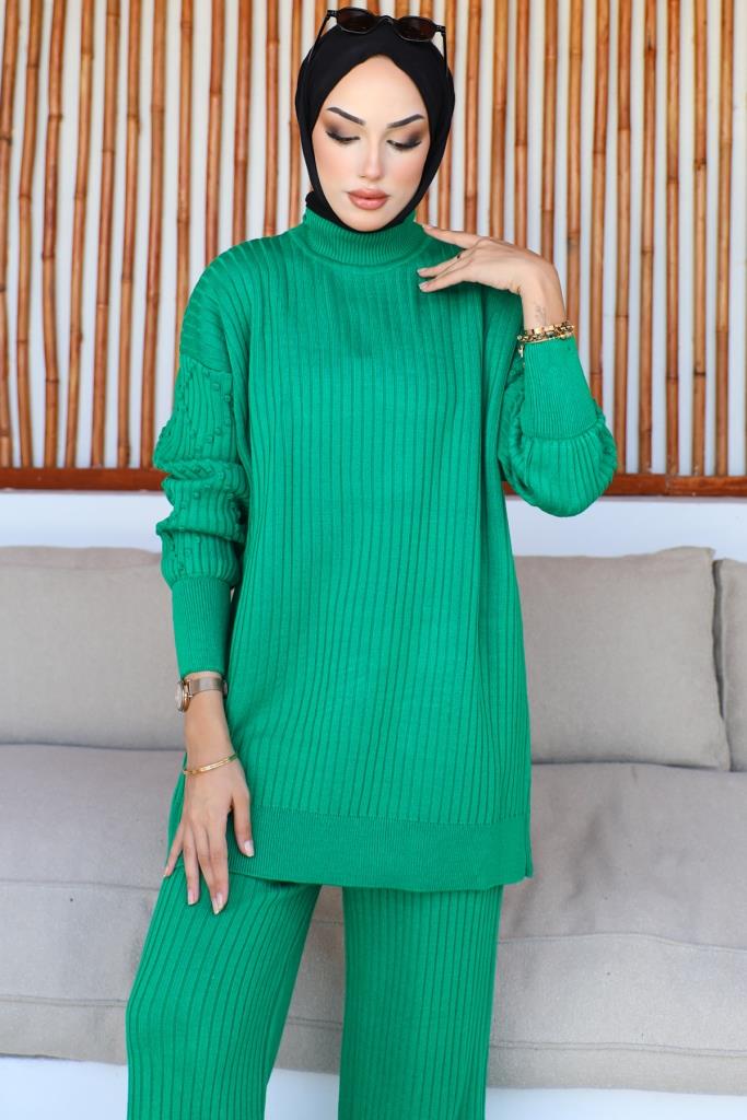 BNG Women Ribbed Knit Set Green - Clermont