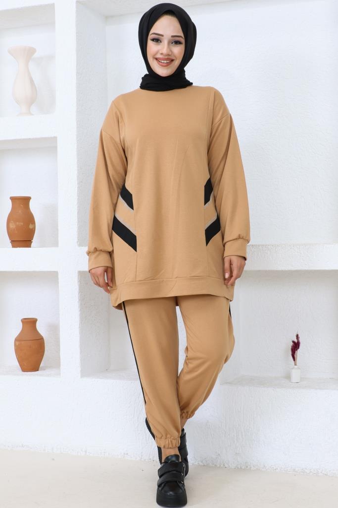 BNG Women Two Thread Hijab Suit Camel - Clermont