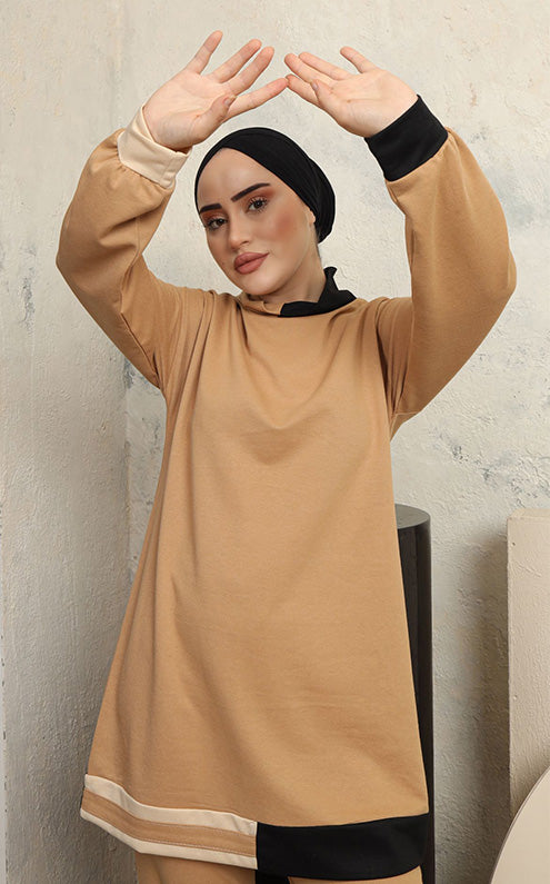 BNG Women Two Thread Hijab Suit Camel - Clermont