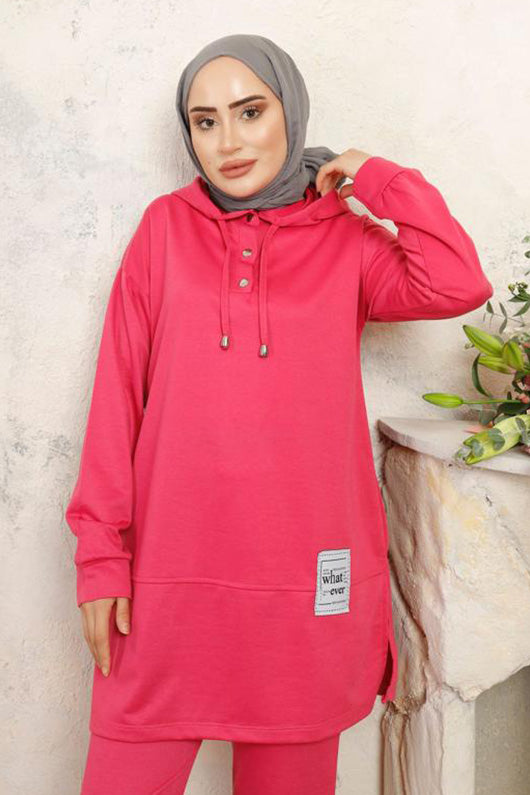 BNG Women Two Thread Hijab Suit Fuchsia - Clermont