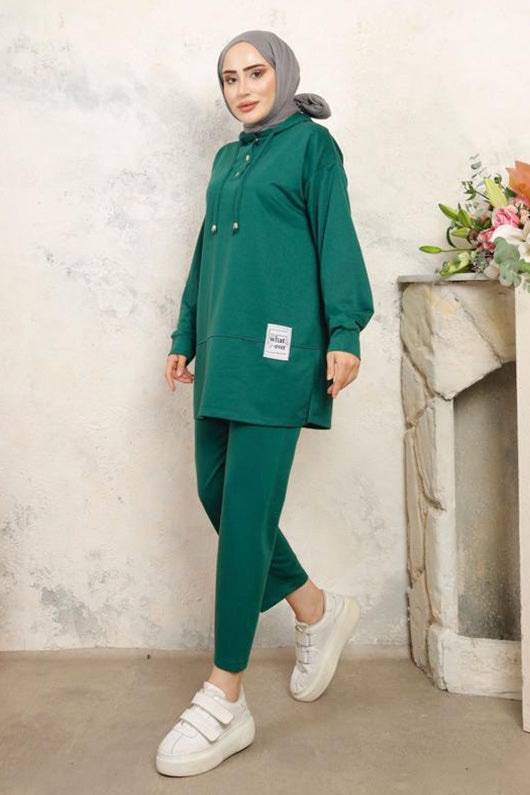 BNG Women Two-Thread Hijab Set Emerald Green - Clermont