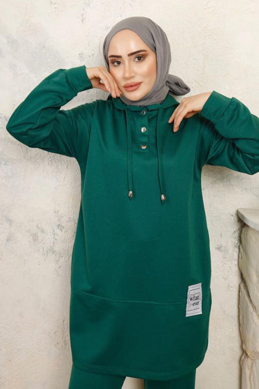 BNG Women Two-Thread Hijab Set Emerald Green - Clermont