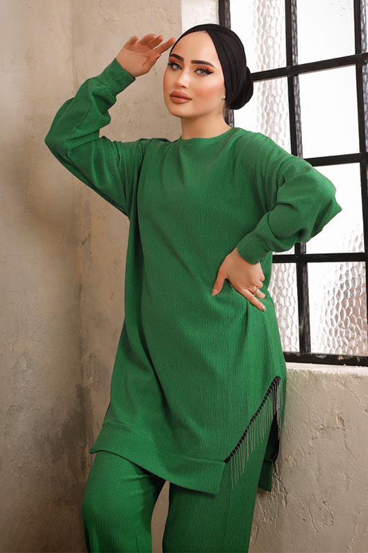 BNG Women Hijab Two-Piece Set Green - Clermont