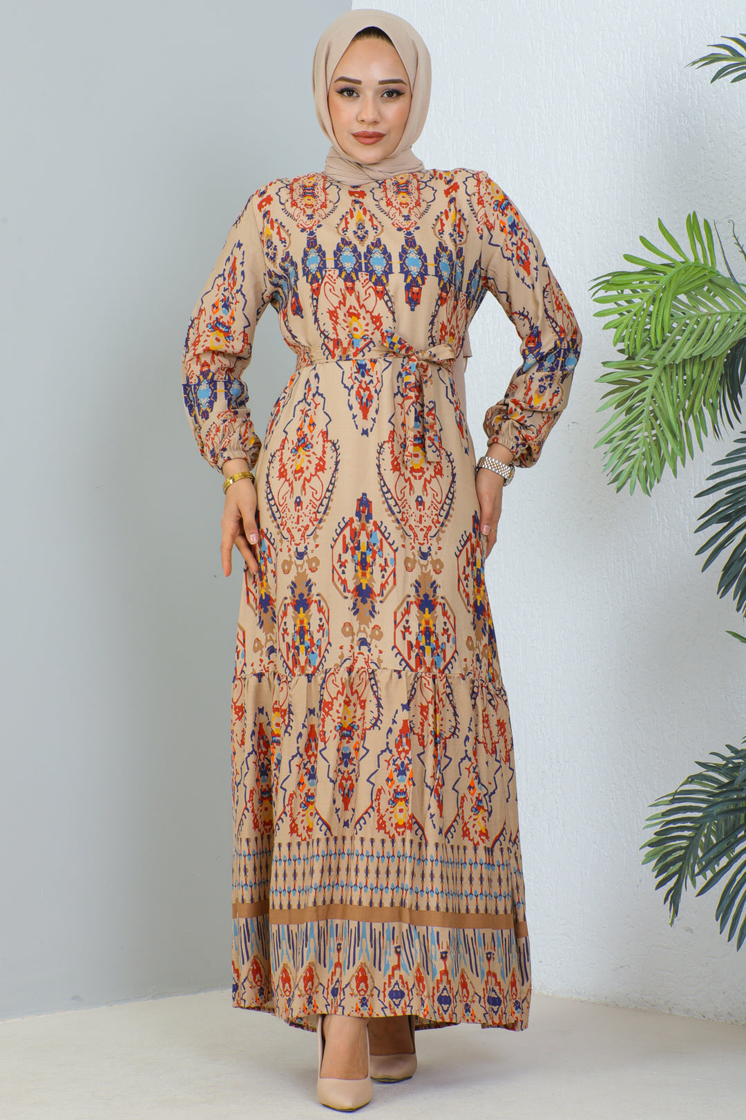 BNG Women Patterned Dress Beige - Clermont