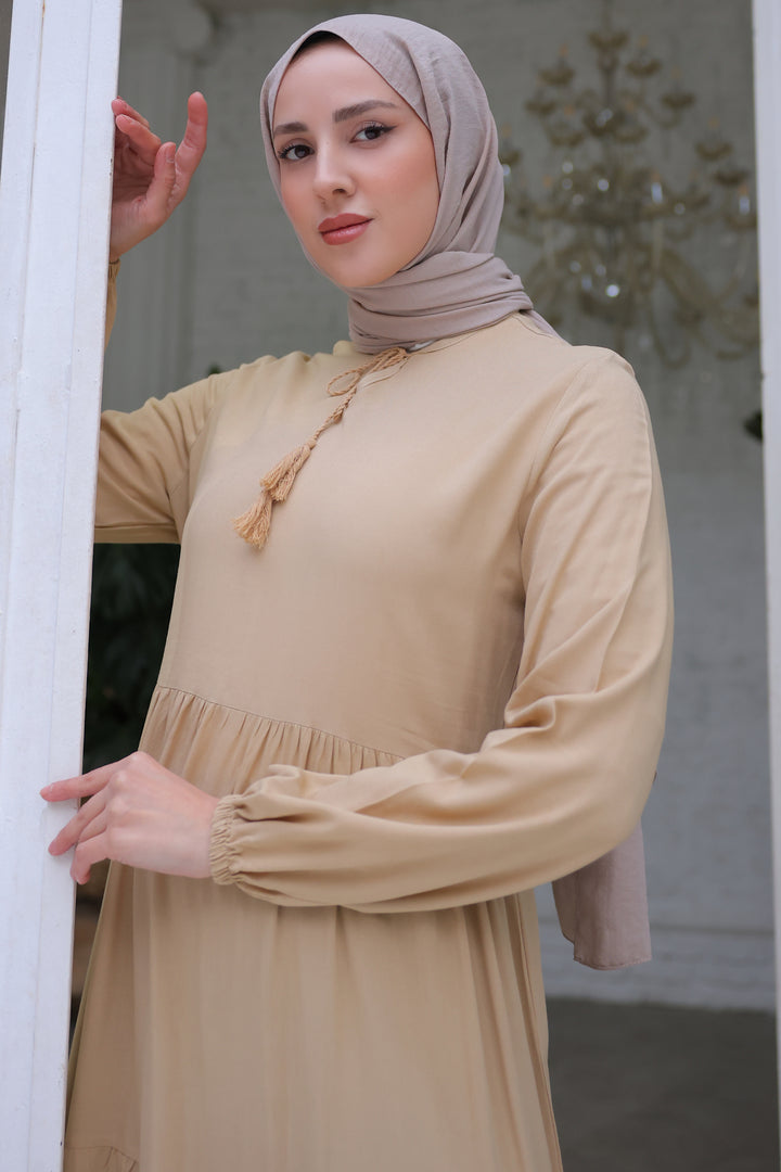 BNG Women Dress with Collar and Stone Color - Clermont