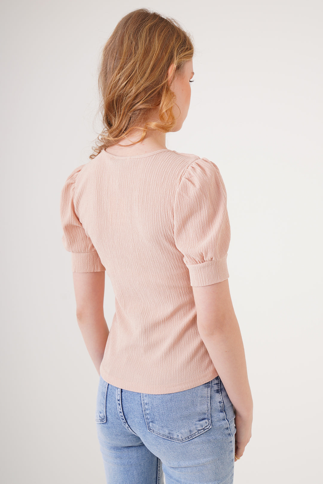 BGD Women Square Neck Knitted Blouse - Biscuit - Avondale