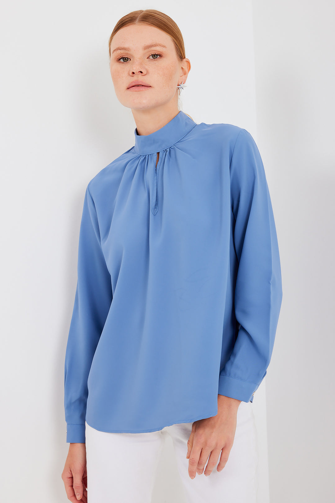 BGD Women Window Detailed Blouse - Indigo - Avondale