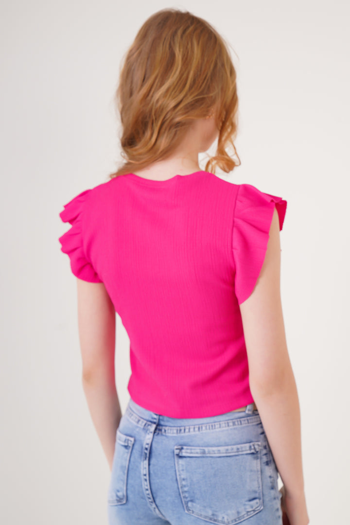 BGD Women Knitted Blouse - Fuchsia - Avondale