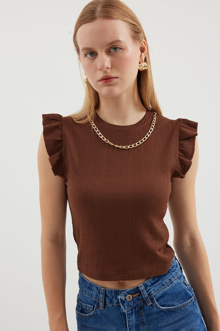 BGD Women Knitted Blouse - Brown - Avondale