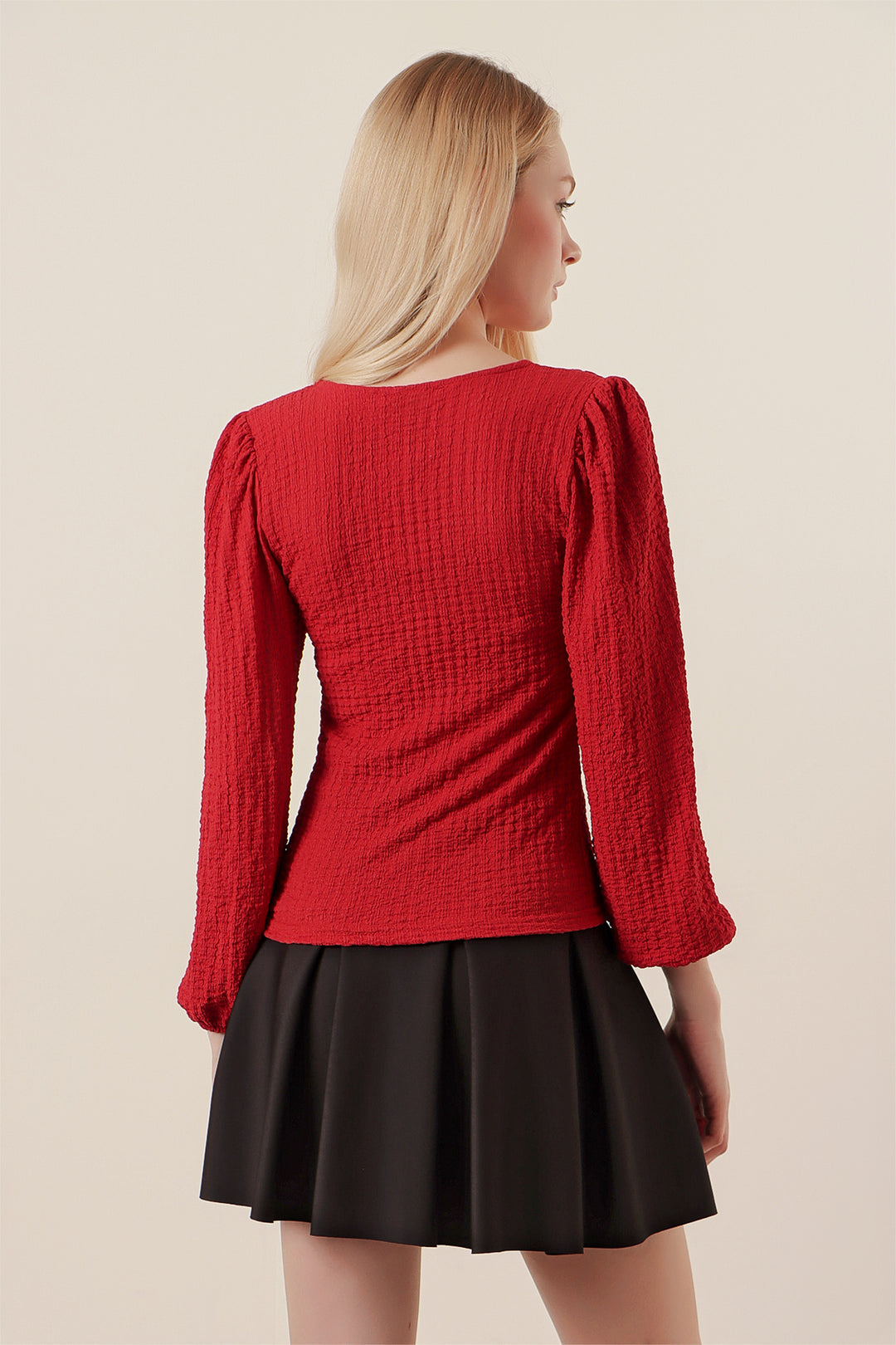 BGD Women Long Sleeve Blouse - Red - Avondale