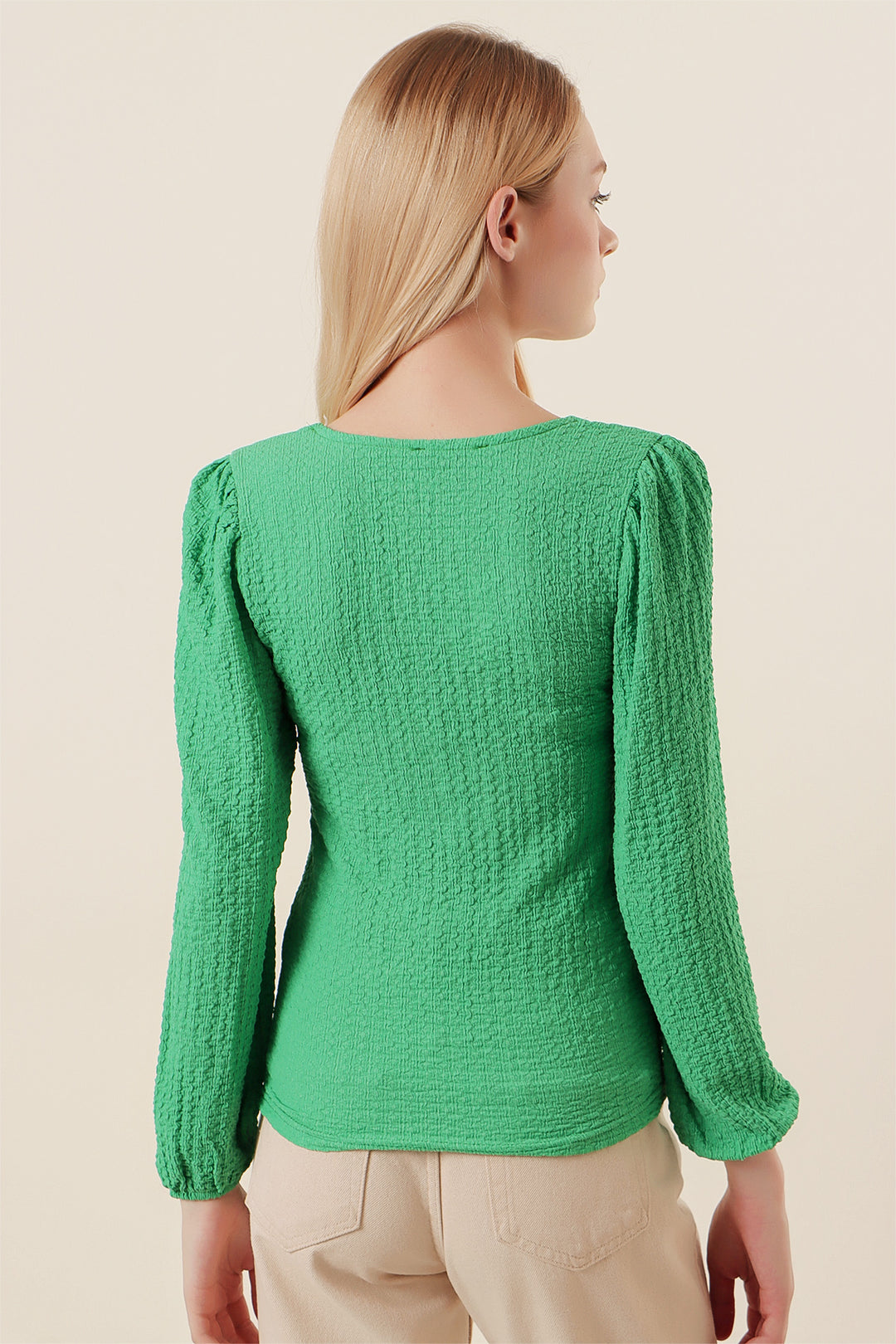 BGD Women Long Sleeve Blouse - Green - Avondale