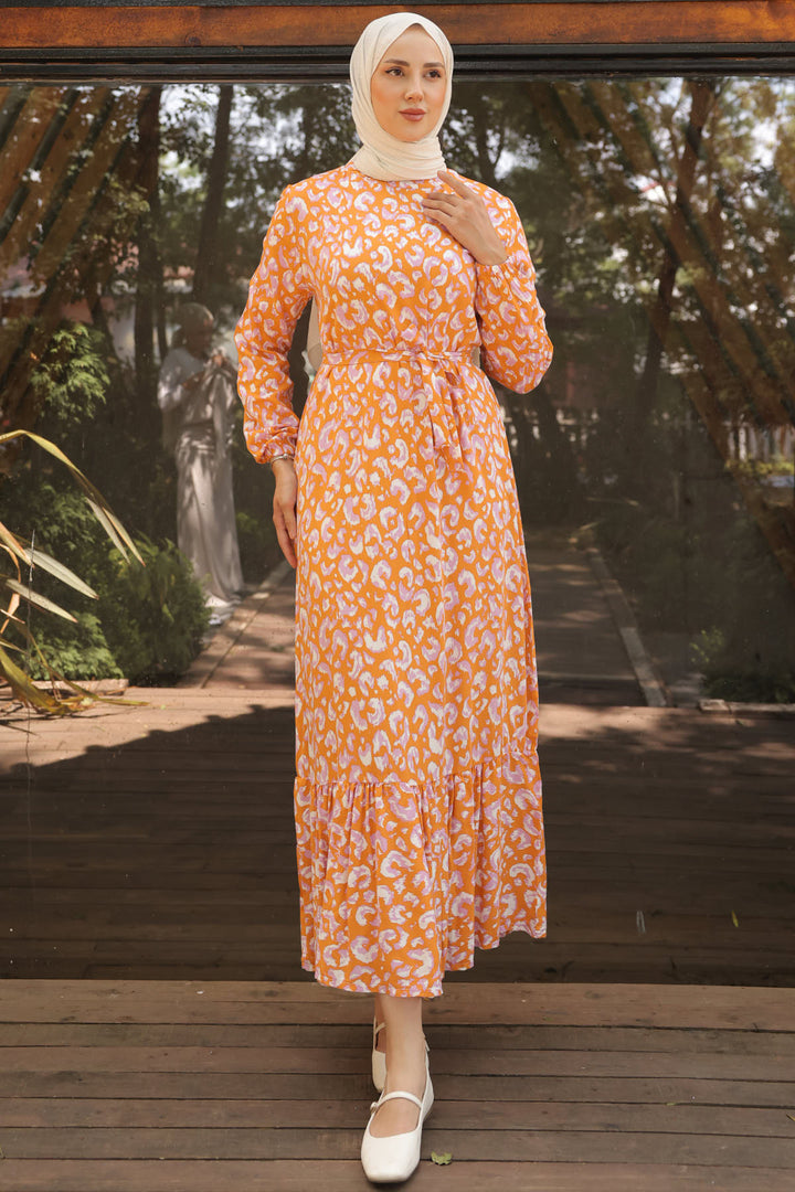 BNG Women Patterned Dress Orange - Clermont