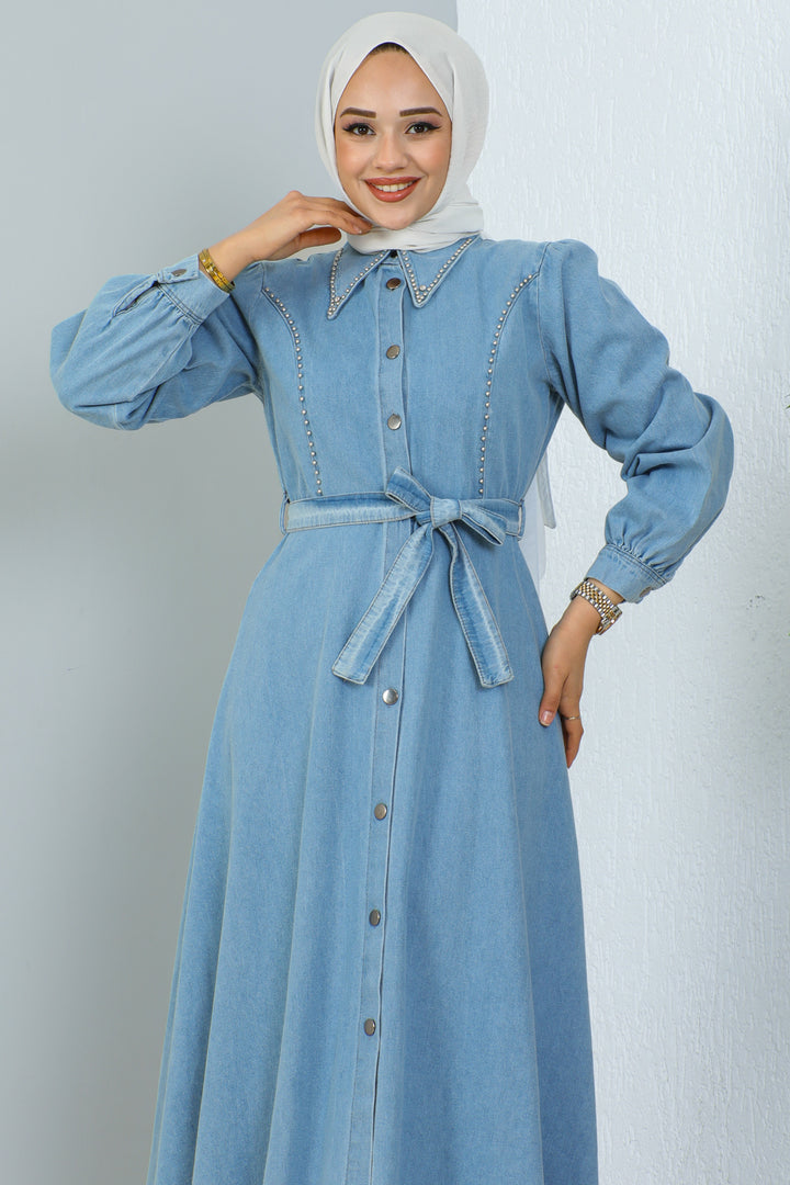 BNG Women Hijab Denim Dress Blue - Clermont