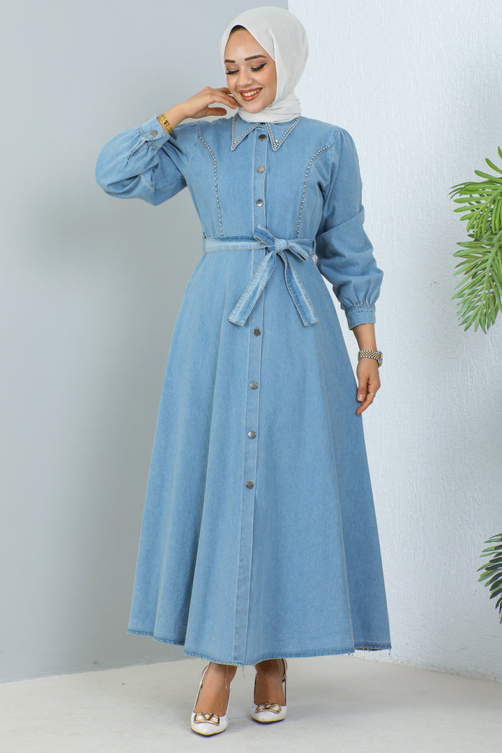 BNG Women Hijab Denim Dress Blue - Clermont