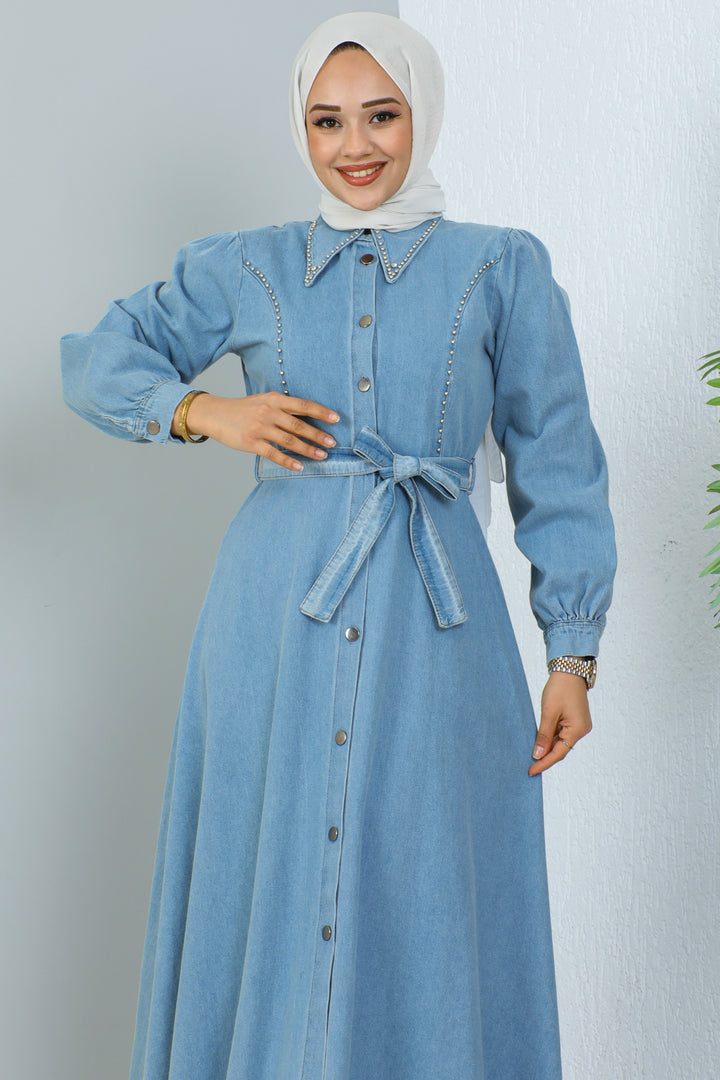 BNG Women Hijab Denim Dress Blue - Clermont