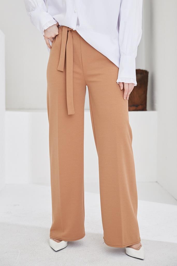 BNG Women Belted Beige Hijab Pants - Clermont