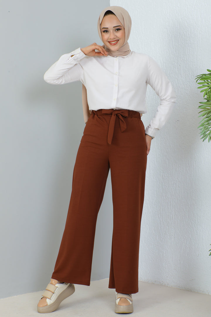 BNG Women Belted Hijab Pants Brown - Clermont