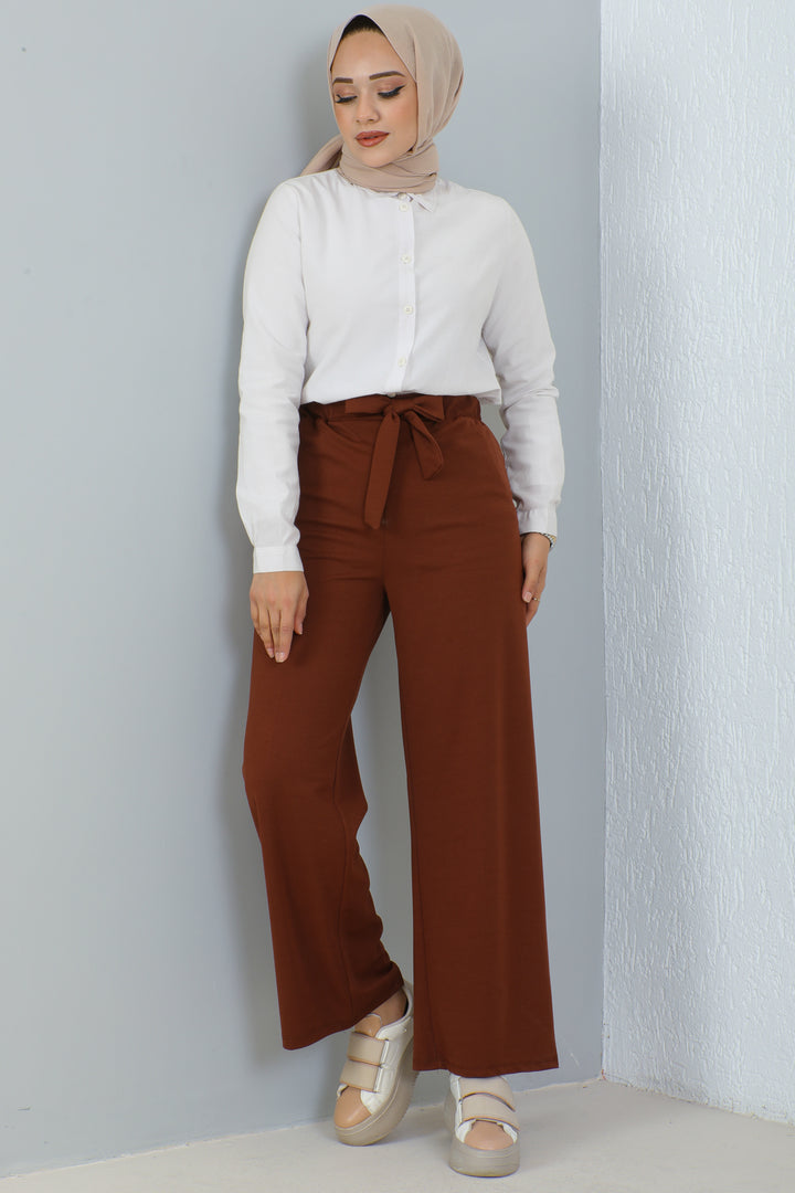 BNG Women Belted Hijab Pants Brown - Clermont