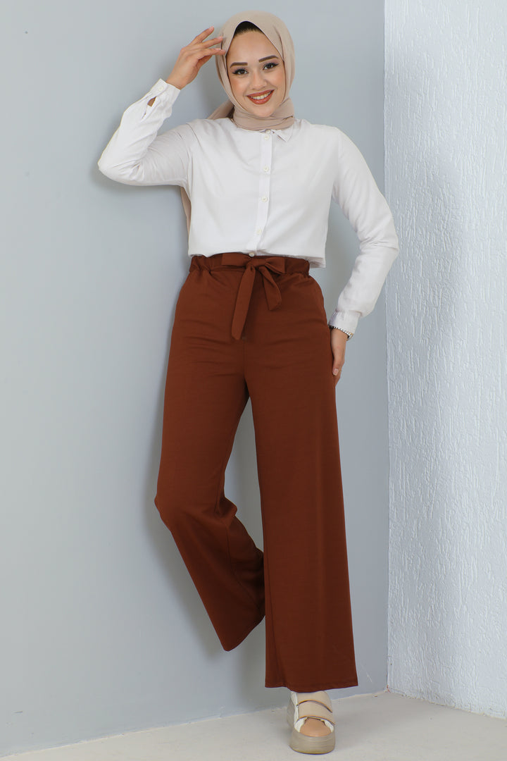 BNG Women Belted Hijab Pants Brown - Clermont