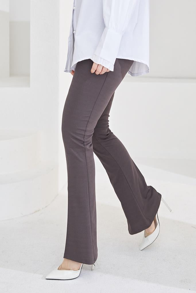 BNG Women Spanish Flare Fabric Pants Anthracite - Clermont