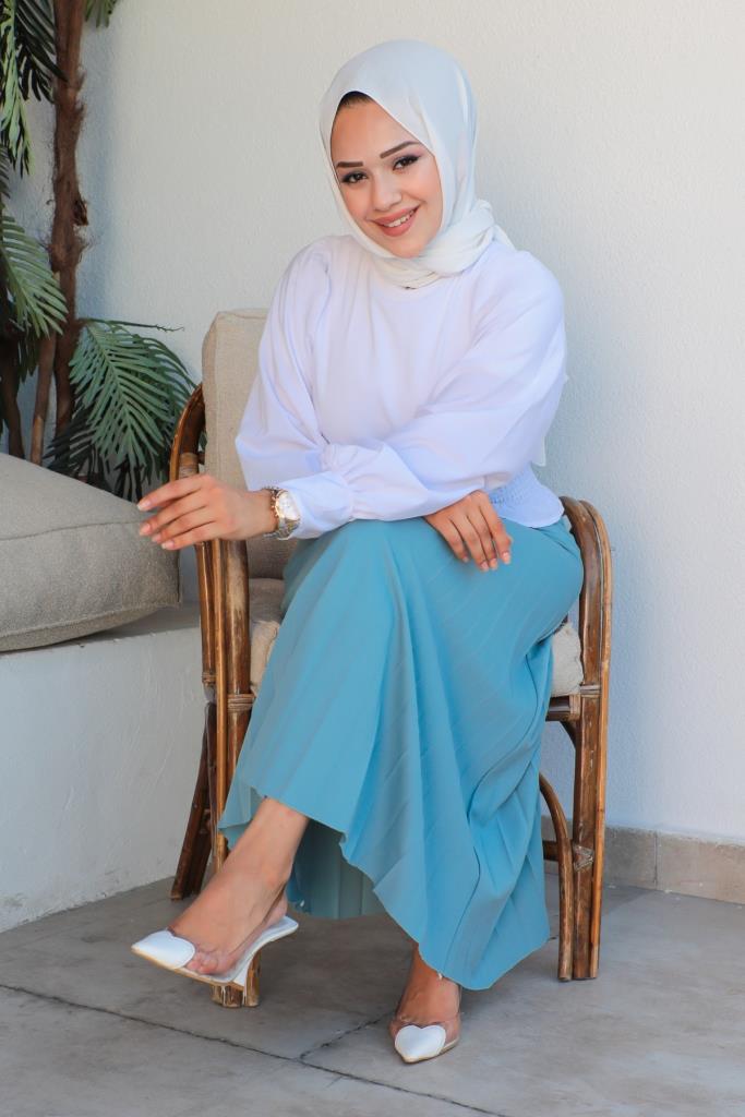 BNG Women Belted Hijab Skirt Mint Green - Clermont