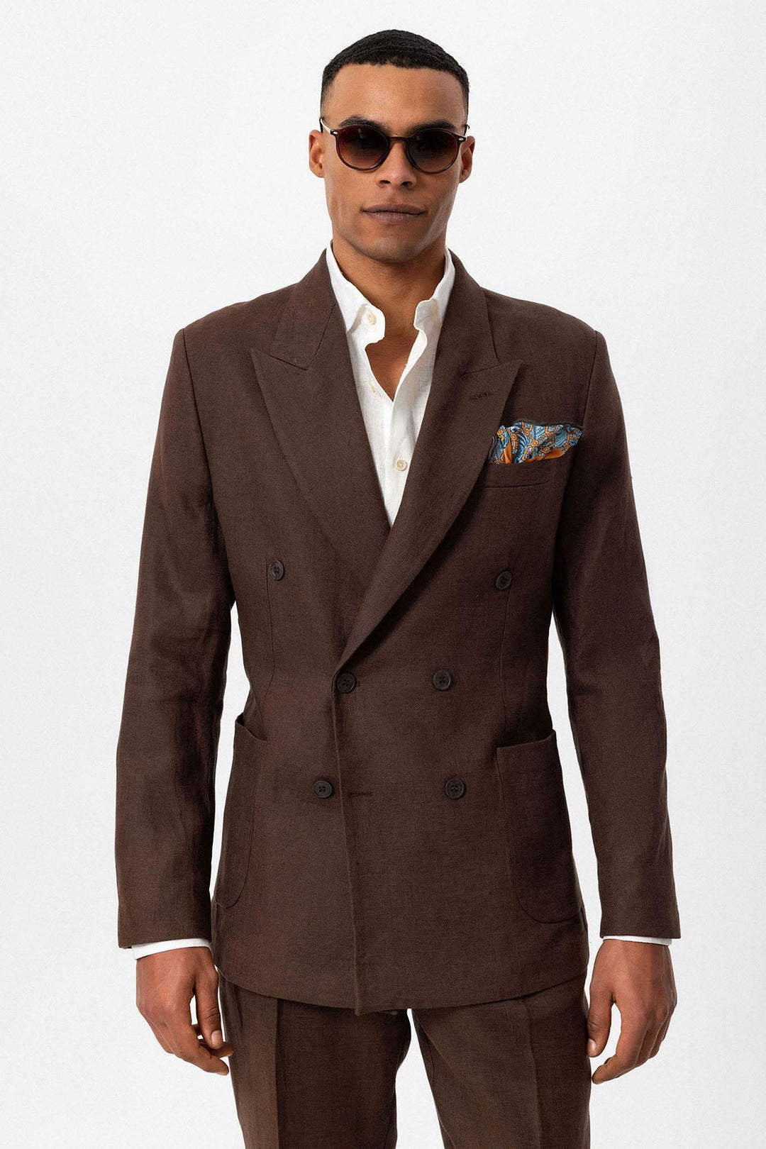 ANT 100% Linen Double Breasted Closure Men's Blazer Jacket - Issaquah