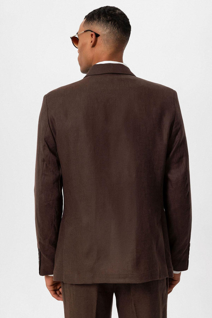 ANT 100% Linen Double Breasted Closure Men's Blazer Jacket - Issaquah