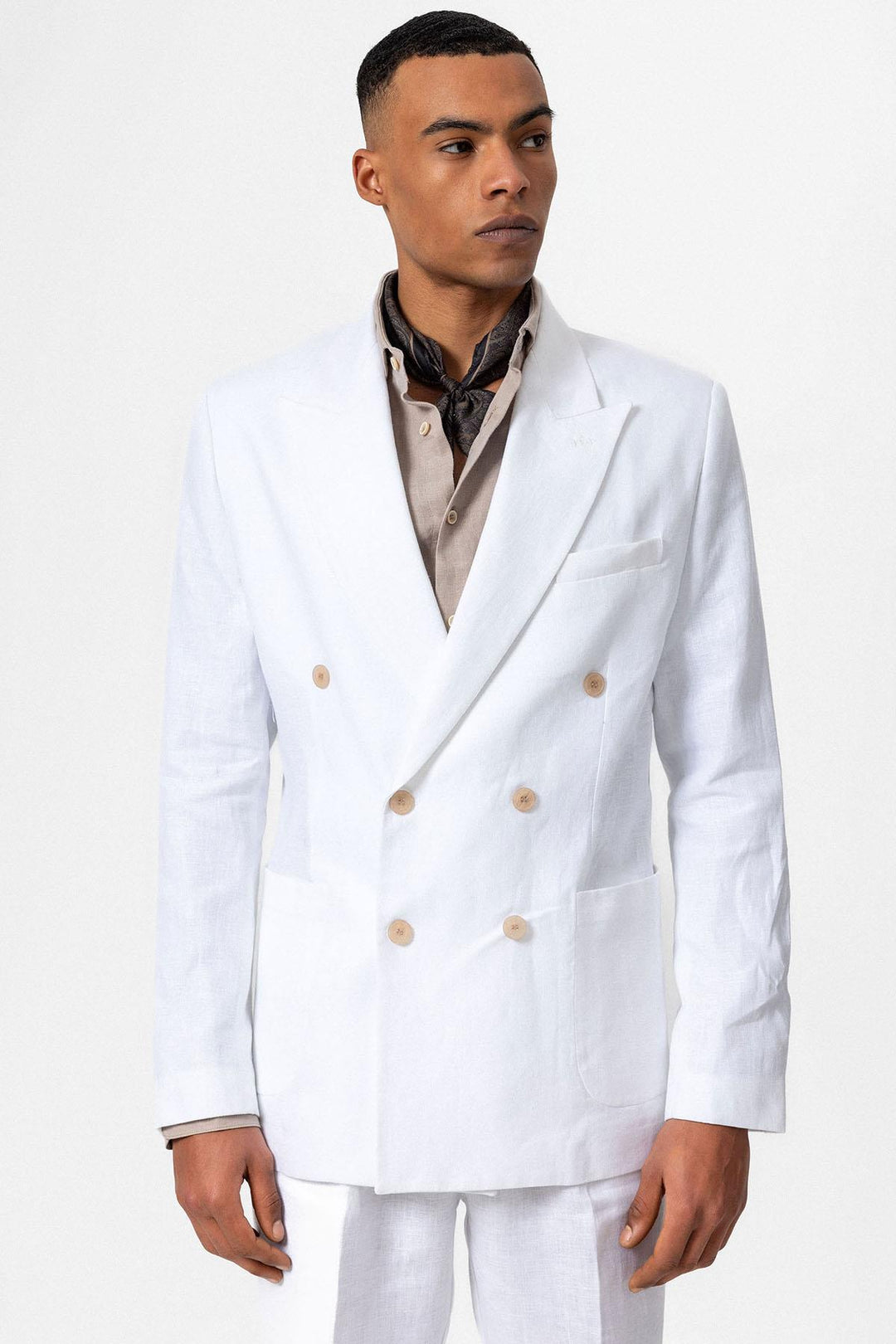 ANT 100% Linen Double Breasted Closure Men's Blazer Jacket - Allentown