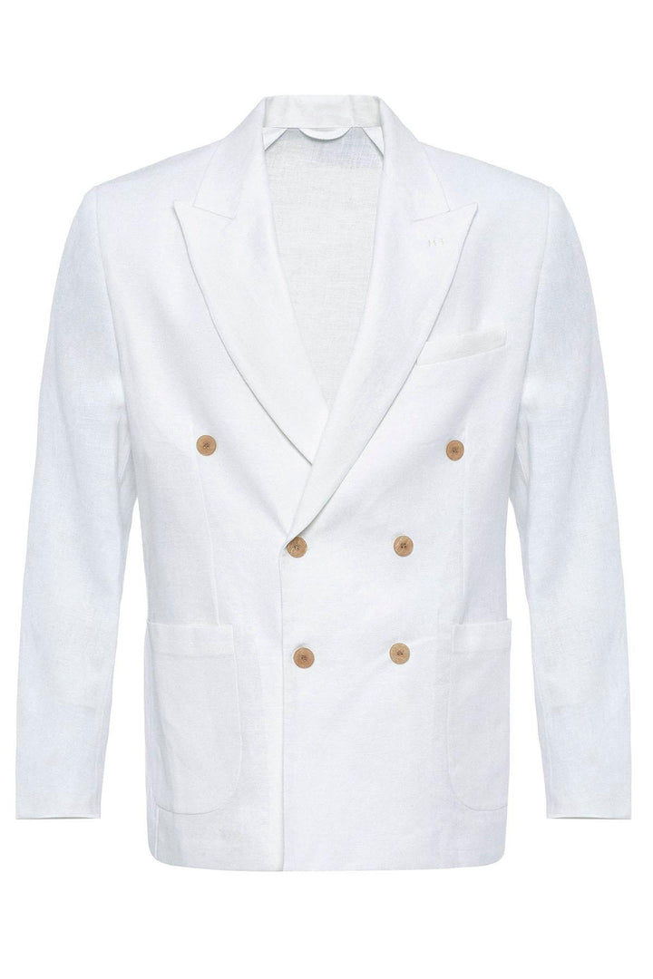 ANT 100% Linen Double Breasted Closure Men's Blazer Jacket - Allentown