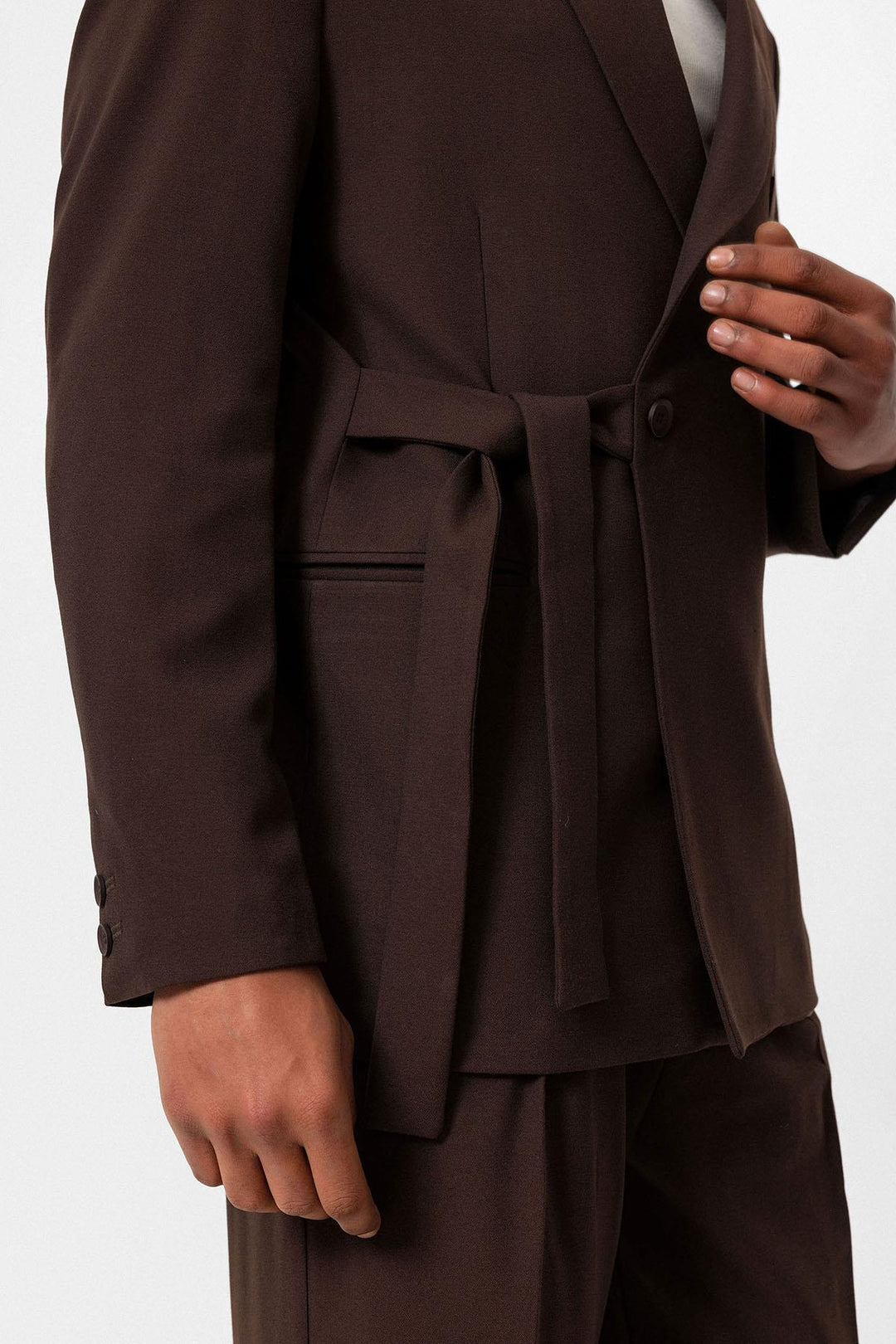 ANT Double Breasted Closure Belted Men's Blazer Jacket - Antioch