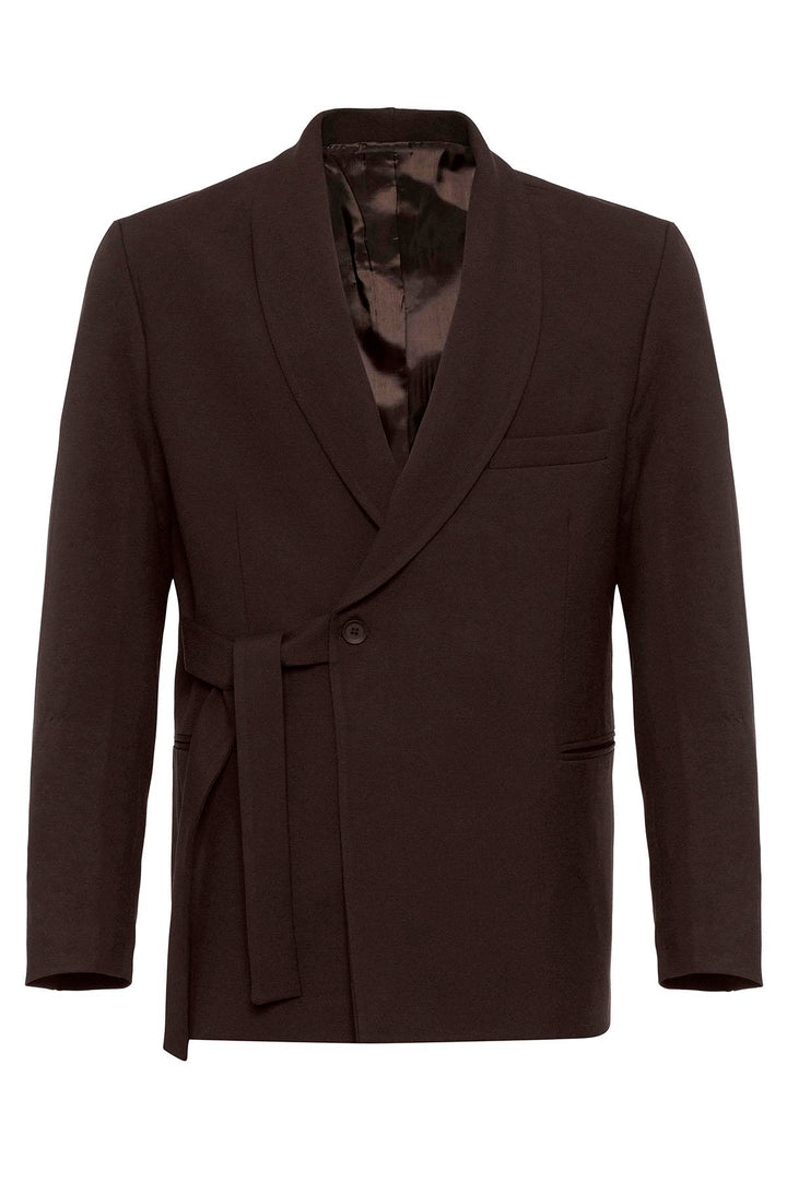 ANT Double Breasted Closure Belted Men's Blazer Jacket - Antioch