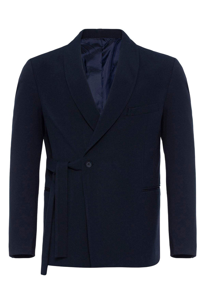 ANT Double Breasted Closure Belted Men's Blazer Jacket - Issy-les-Moulineaux