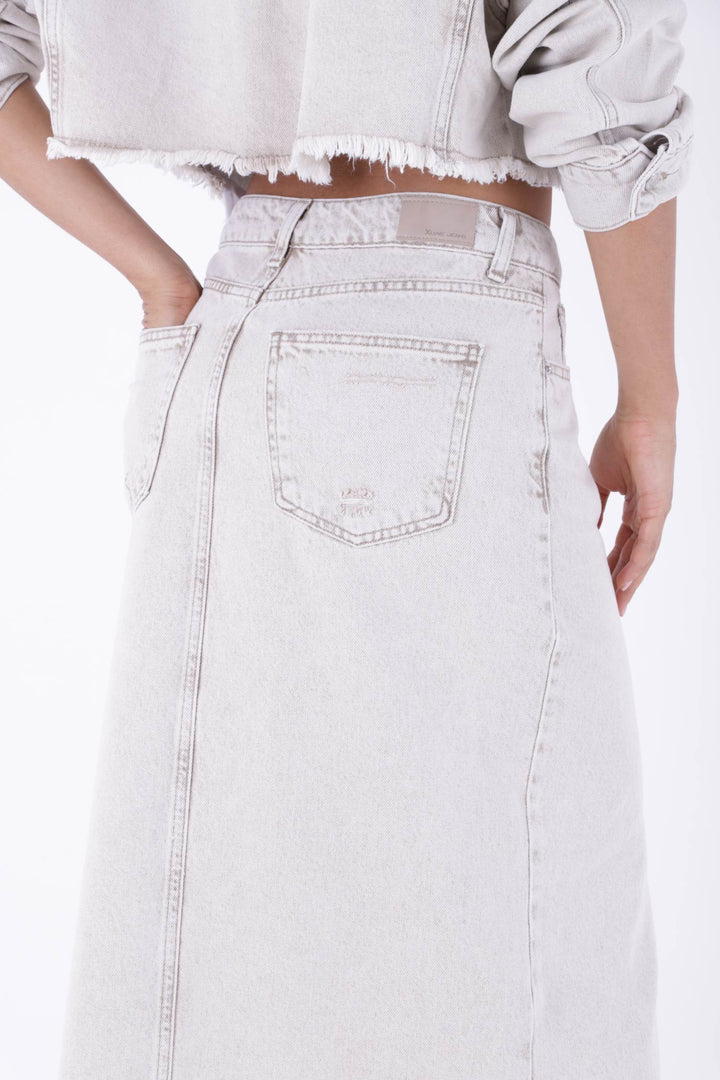 XLJ Long Denim Skirt with Slit Mixed - Chervonohrad